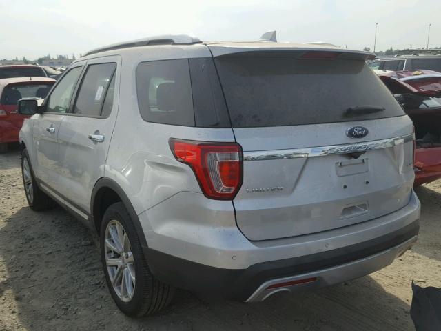 1FM5K8F84GGC49829 - 2016 FORD EXPLORER L SILVER photo 3