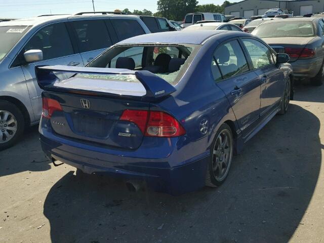 2HGFA55598H700925 - 2008 HONDA CIVIC SI BLUE photo 4