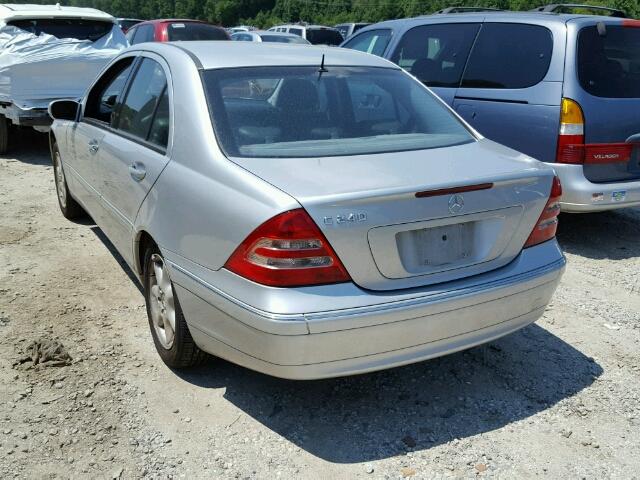 WDBRF61J02F182409 - 2002 MERCEDES-BENZ C 240 SILVER photo 3