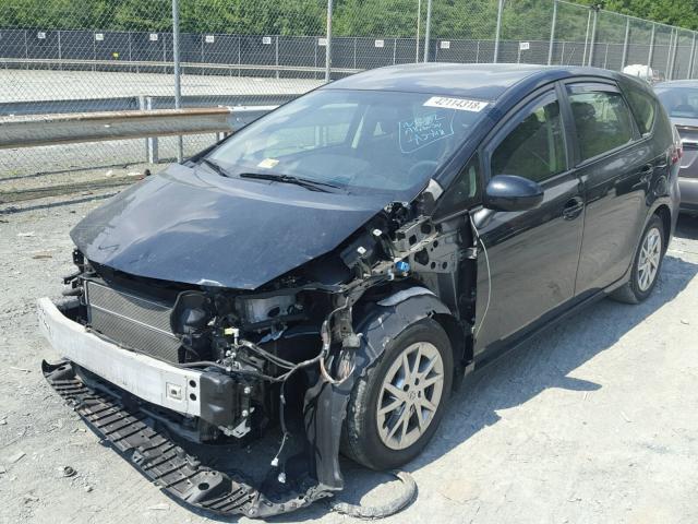 JTDZN3EU7FJ030136 - 2015 TOYOTA PRIUS V BLACK photo 2