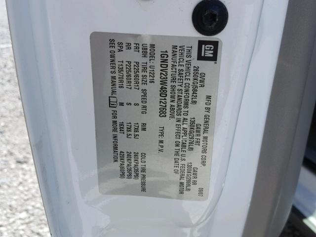 1GNDV23W48D127683 - 2008 CHEVROLET UPLANDER L 白色 照片 10