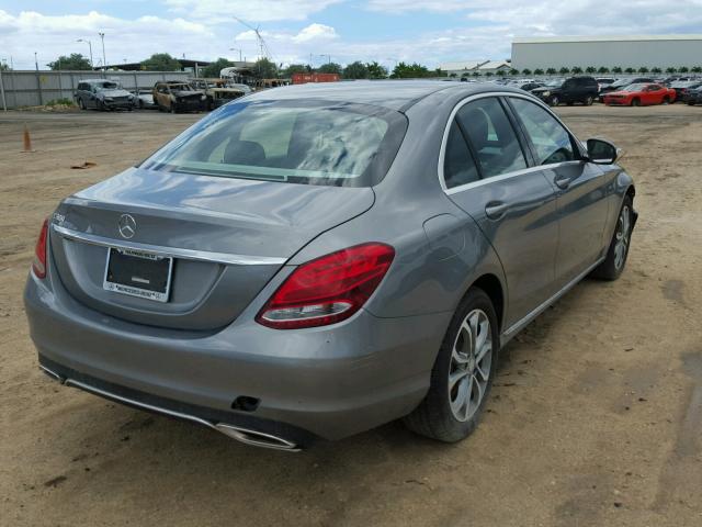 55SWF4JB6FU060163 - 2015 MERCEDES-BENZ C 300 GRAY photo 4