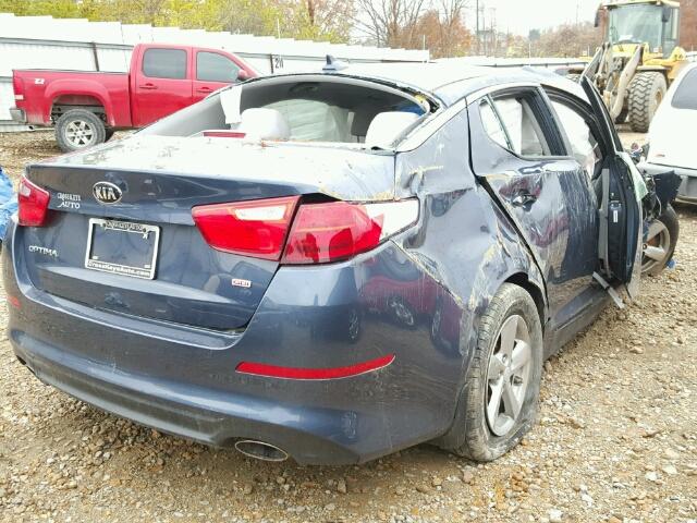 5XXGM4A79FG372711 - 2015 KIA OPTIMA LX BLUE photo 4