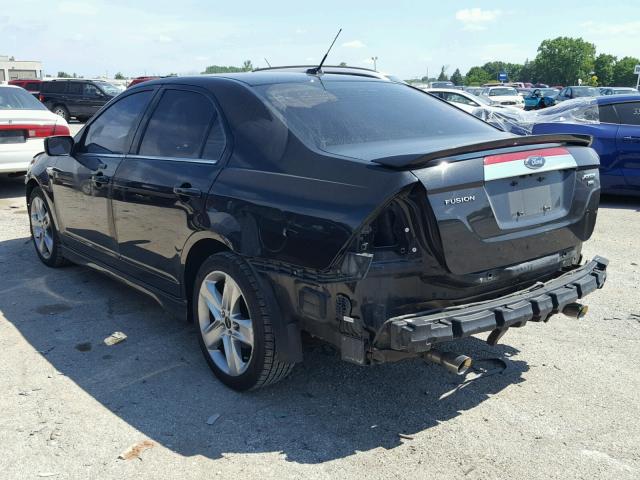 3FAHP0DC1AR139743 - 2010 FORD FUSION SPO BLACK photo 3