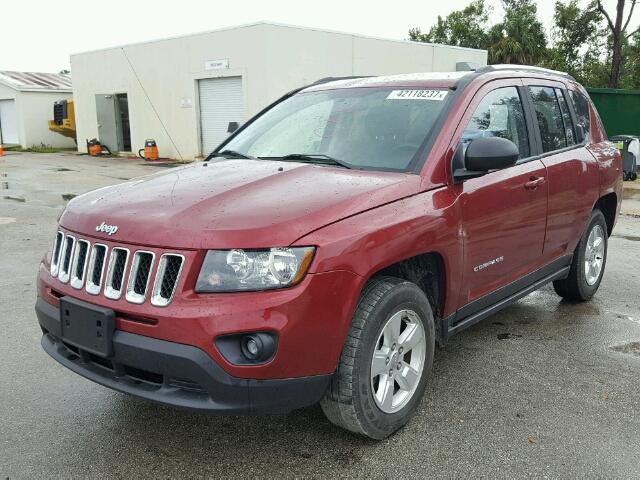 1C4NJCBA3ED843216 - 2014 JEEP COMPASS SP RED photo 2