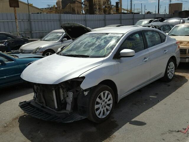 3N1AB7AP0EL691787 - 2014 NISSAN SENTRA S SILVER photo 2