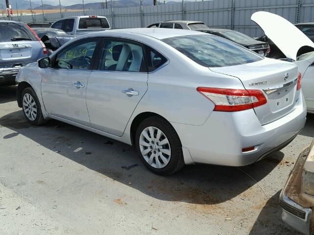 3N1AB7AP0EL691787 - 2014 NISSAN SENTRA S SILVER photo 3