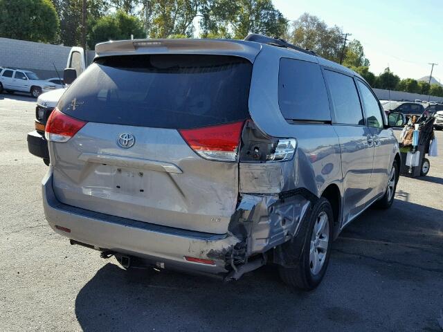 5TDKK3DC0BS043892 - 2011 TOYOTA SIENNA LE SILVER photo 4