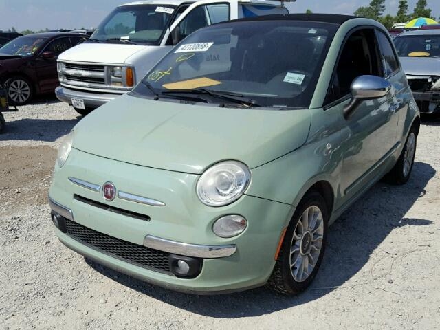 3C3CFFER1CT109424 - 2012 FIAT 500 LOUNGE GREEN photo 2