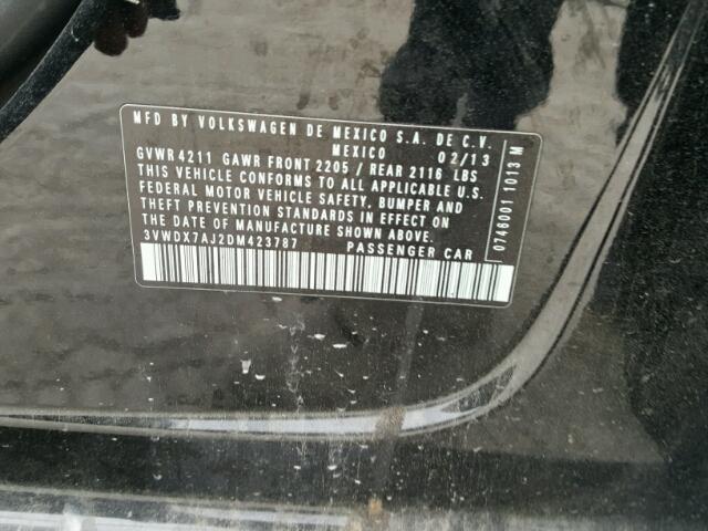 3VWDX7AJ2DM423787 - 2013 VOLKSWAGEN JETTA SE Qara foto 10