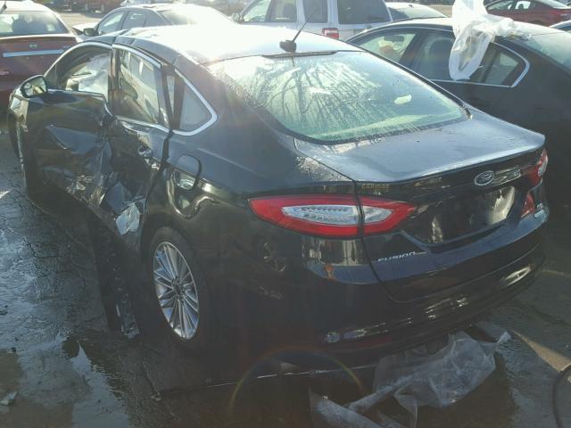 3FA6P0HD6ER141214 - 2014 FORD FUSION SE BLACK photo 3