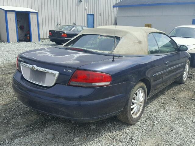 1C3EL55T93N601898 - 2003 CHRYSLER SEBRING BLUE photo 4