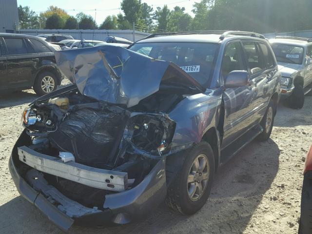 JTEEP21A960184458 - 2006 TOYOTA HIGHLANDER BLUE photo 2