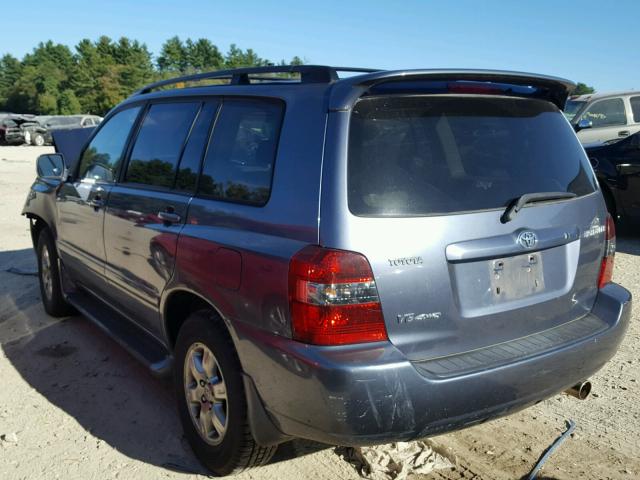 JTEEP21A960184458 - 2006 TOYOTA HIGHLANDER BLUE photo 3