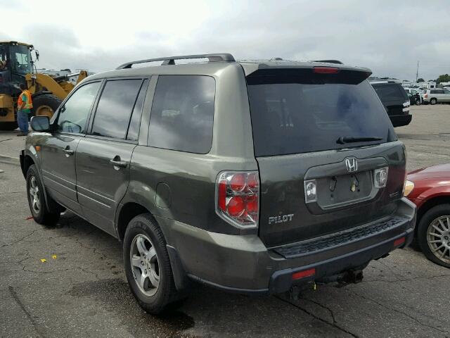 5FNYF18536B010099 - 2006 HONDA PILOT GREEN photo 3