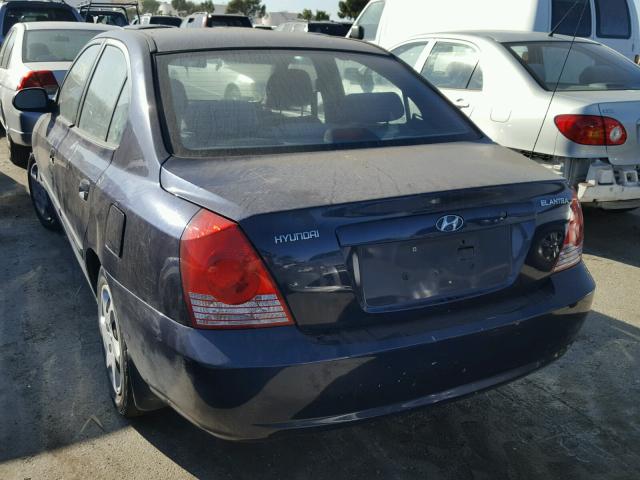 KMHDN46D55U190362 - 2005 HYUNDAI ELANTRA GL BLUE photo 3