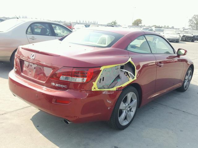 JTHFE2C23A2502798 - 2010 LEXUS IS 350 RED photo 4