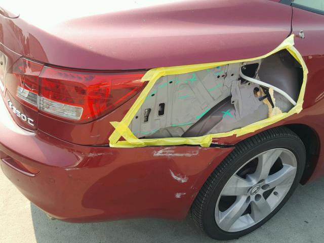JTHFE2C23A2502798 - 2010 LEXUS IS 350 RED photo 9