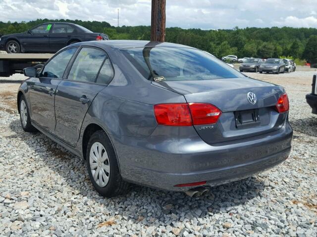 3VW2K7AJ2EM303835 - 2014 VOLKSWAGEN JETTA BASE 灰色 照片 3