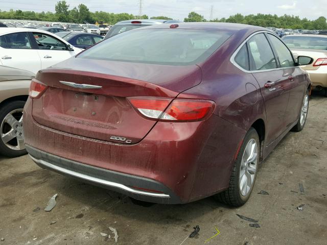 1C3CCCCB0FN663667 - 2015 CHRYSLER 200 C MAROON photo 4