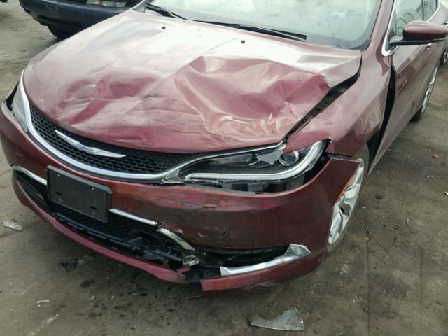 1C3CCCCB0FN663667 - 2015 CHRYSLER 200 C MAROON photo 9