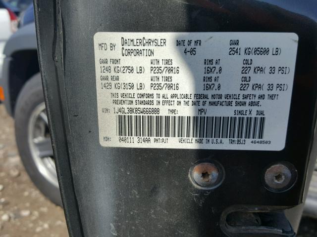 1J4GL38K85W666888 - 2005 JEEP LIBERTY RE 黑色 照片 10