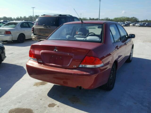 JA3AJ26E66U062289 - 2006 MITSUBISHI LANCER ES RED photo 4