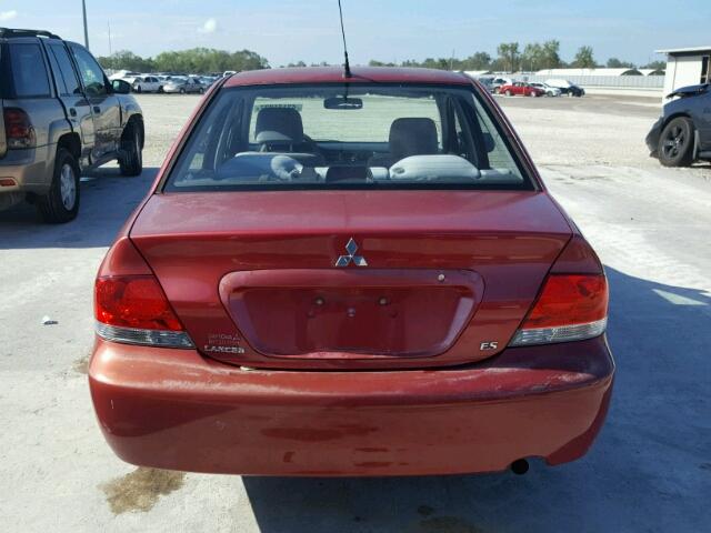 JA3AJ26E66U062289 - 2006 MITSUBISHI LANCER ES RED photo 9