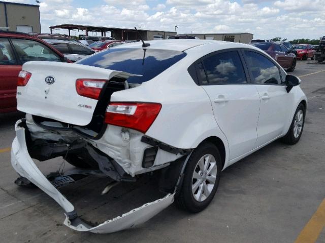 KNADN4A38C6083243 - 2012 KIA RIO EX WHITE photo 4