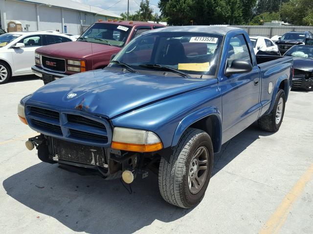 1D7FL16X63S101800 - 2003 DODGE DAKOTA SXT BLUE photo 2