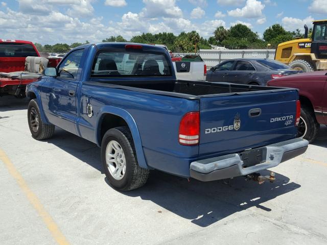 1D7FL16X63S101800 - 2003 DODGE DAKOTA SXT BLUE photo 3