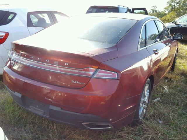 3LN6L2G92ER809066 - 2014 LINCOLN MKZ RED photo 4