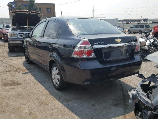 KL1TD56E59B363159 - 2009 CHEVROLET AVEO LS BLACK photo 3