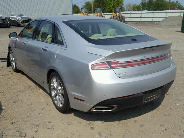 3LN6L2LU6ER810702 - 2014 LINCOLN MKZ HYBRID SILVER photo 3