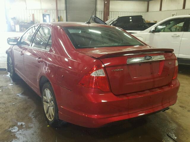 3FAHP0JA2CR257581 - 2012 FORD FUSION SEL MAROON photo 3