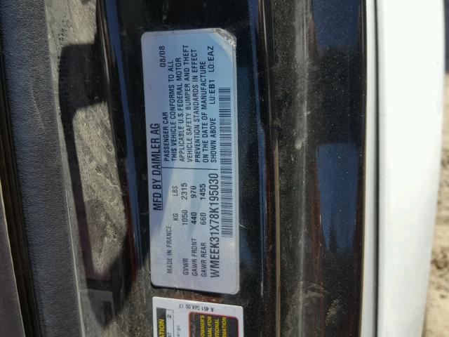 WMEEK31X78K195030 - 2008 SMART FORTWO PAS 白色 照片 10