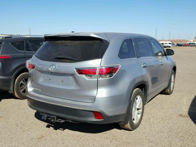 5TDBKRFH6GS274363 - 2016 TOYOTA HIGHLANDER SILVER photo 4