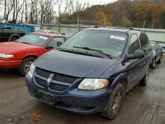 1D4GP45R74B532402 - 2004 DODGE CARAVAN SX BLUE photo 2