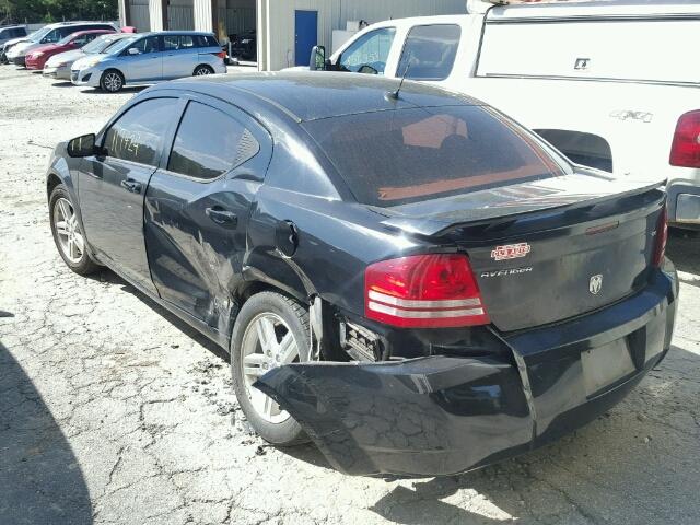 1B3LC56K48N650458 - 2008 DODGE AVENGER BLACK photo 3