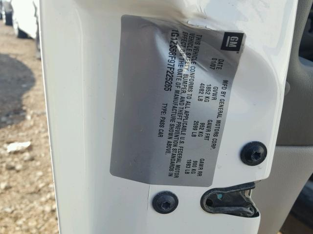 1G1ZS58F97F225265 - 2007 CHEVROLET MALIBU LS თეთრი ფოტო 10