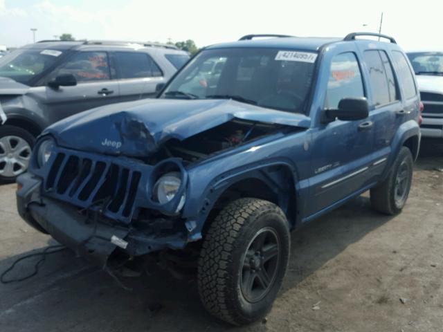 1J4GL48KX4W310432 - 2004 JEEP LIBERTY SP BLUE photo 2