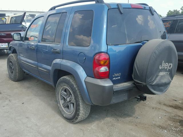 1J4GL48KX4W310432 - 2004 JEEP LIBERTY SP BLUE photo 3