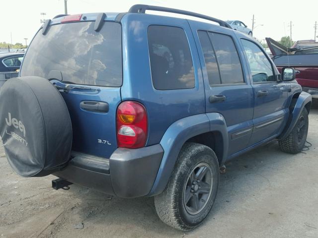 1J4GL48KX4W310432 - 2004 JEEP LIBERTY SP BLUE photo 4