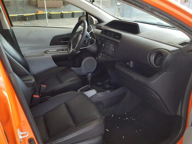 JTDKDTB3XC1007302 - 2012 TOYOTA PRIUS C ORANGE photo 5