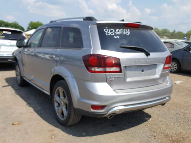 3C4PDDGG1JT197178 - 2018 DODGE JOURNEY CR SILVER photo 3