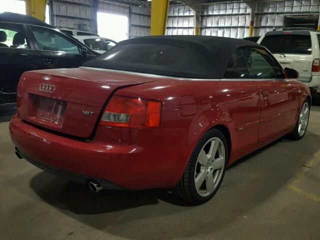 WAUBC48H36K010517 - 2006 AUDI A4 S-LINE RED photo 4