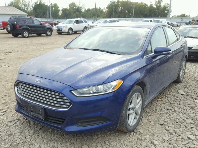 3FA6P0H76ER335901 - 2014 FORD FUSION SE BLUE photo 2