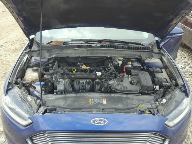 3FA6P0H76ER335901 - 2014 FORD FUSION SE BLUE photo 7