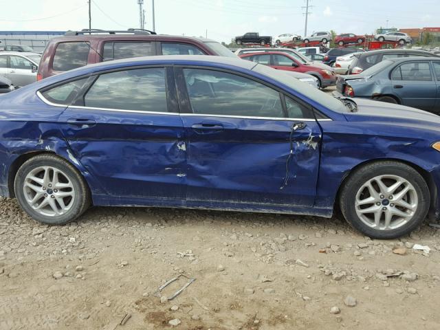 3FA6P0H76ER335901 - 2014 FORD FUSION SE BLUE photo 9