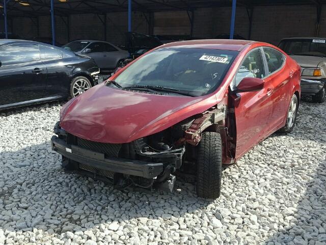 5NPDH4AE9DH394327 - 2013 HYUNDAI ELANTRA GL RED photo 2